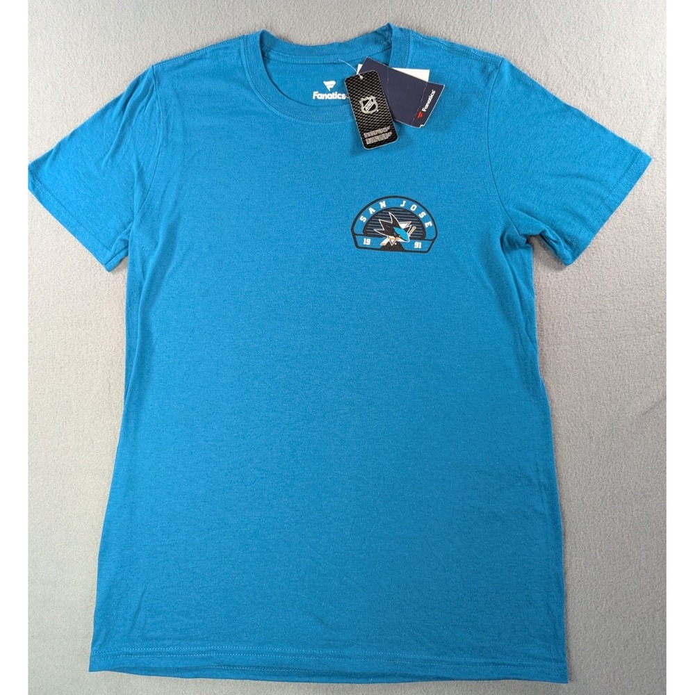 Fanatics Womens NHL San Jose Sharks Graphic T-Shirt Small Active Blue